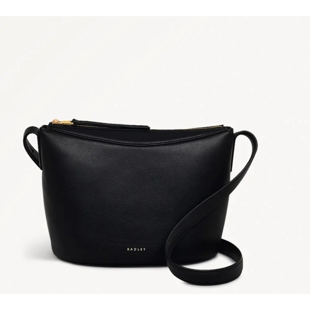Radley London Black Leather Kensal Ziptop Crossbody Bag 110292